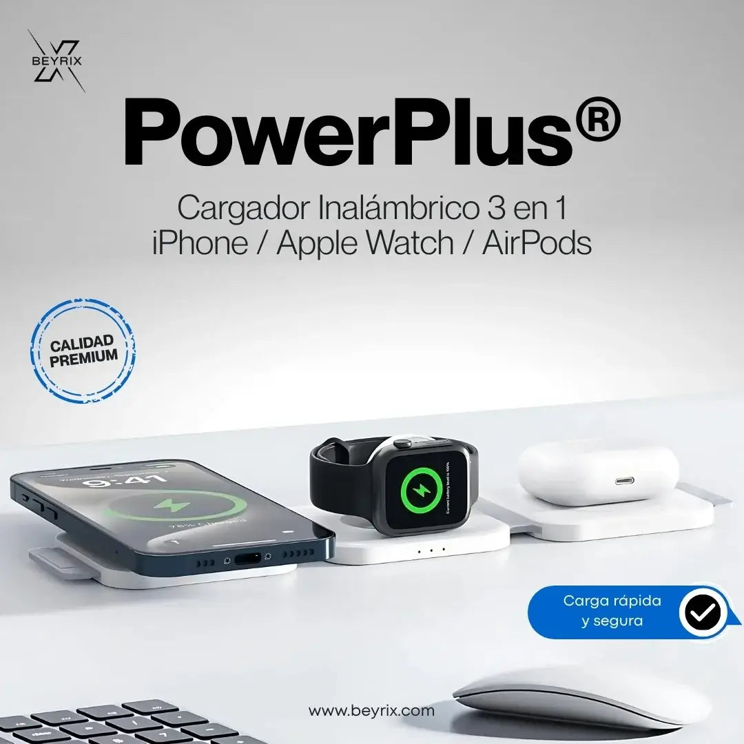 PowerPlus® | Cargador Inalámbrico Magnético 3 en 1