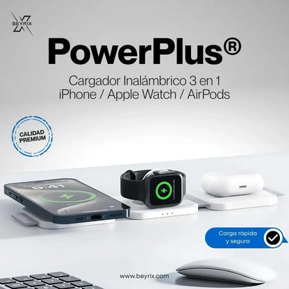 PowerPlus® | Cargador Inalámbrico Magnético 3 en 1