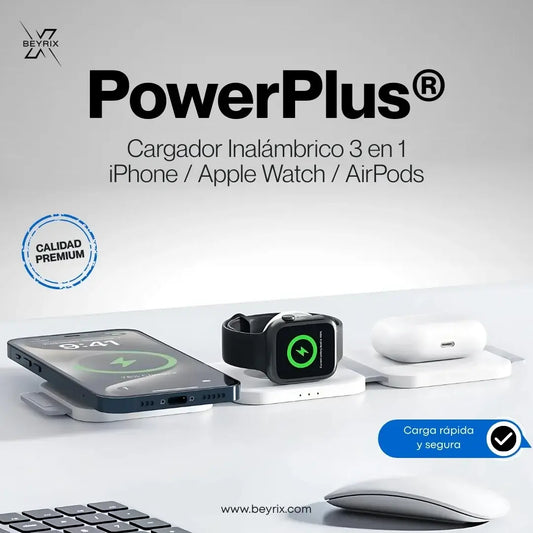 PowerPlus® | Cargador Inalámbrico Magnético 3 en 1