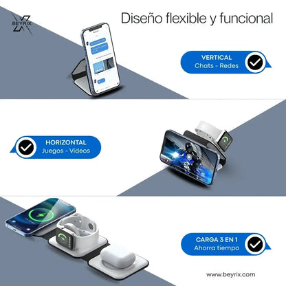 PowerPlus® | Cargador Inalámbrico Magnético 3 en 1